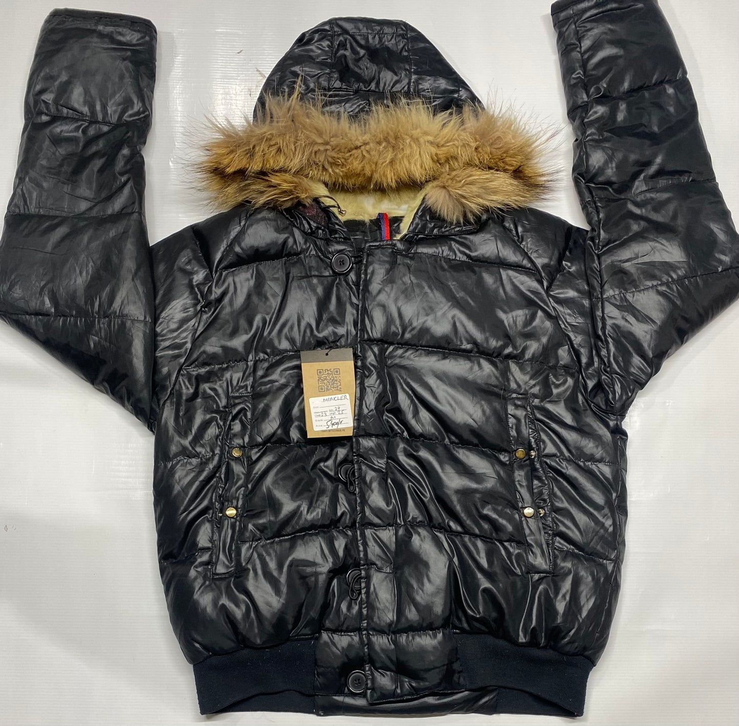 MONCLER Fur Hoodie Puffer Jacket