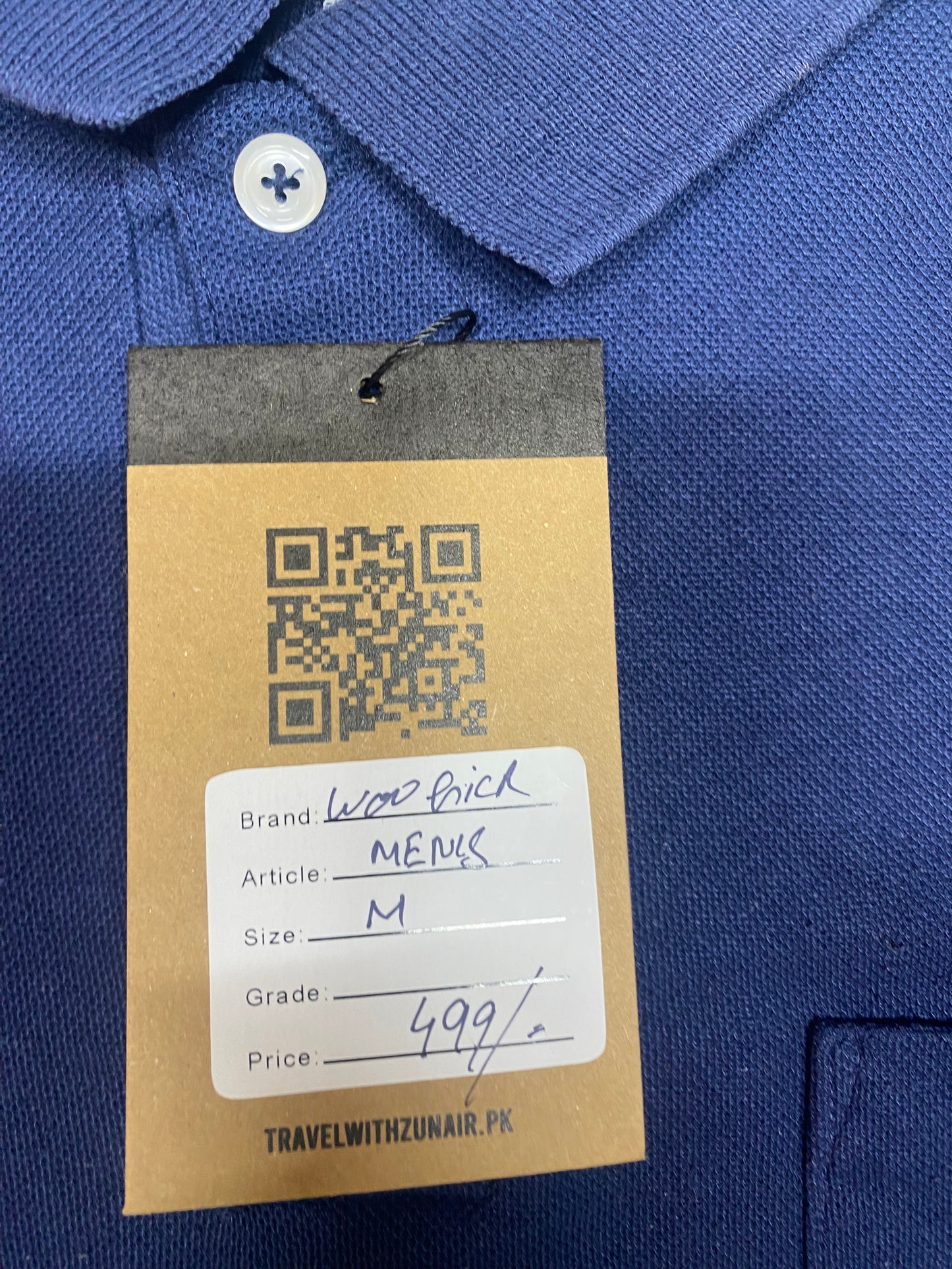 WooGich Men’s wear blue collar T-shirt