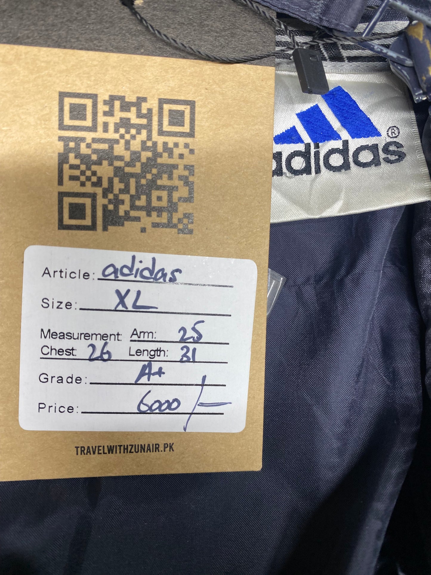 Adidas Full Zip Puffer Windbreaker Jacke