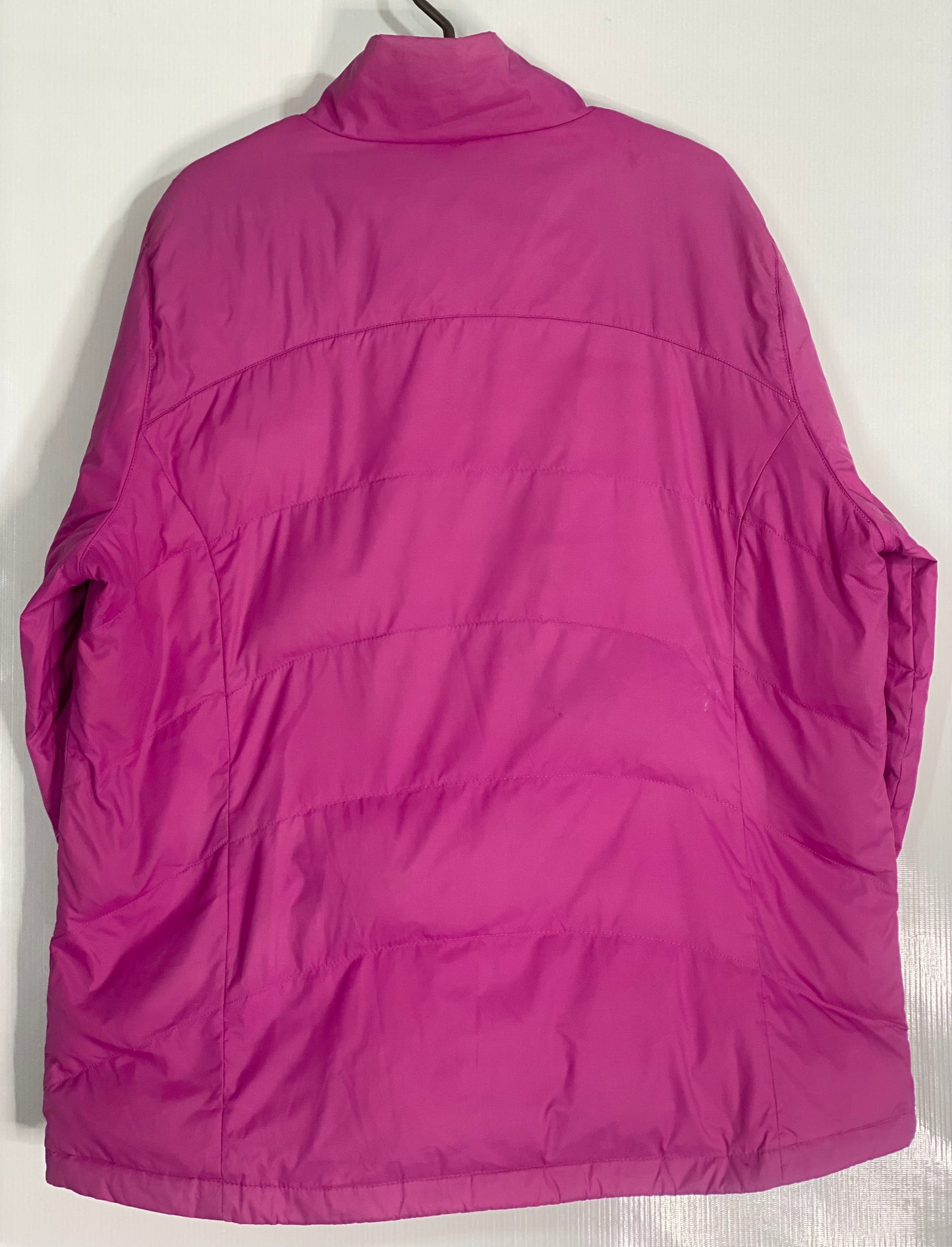 LL Bean Magenta Goosedown Puffer Coat Detachable Faux Fur Hood