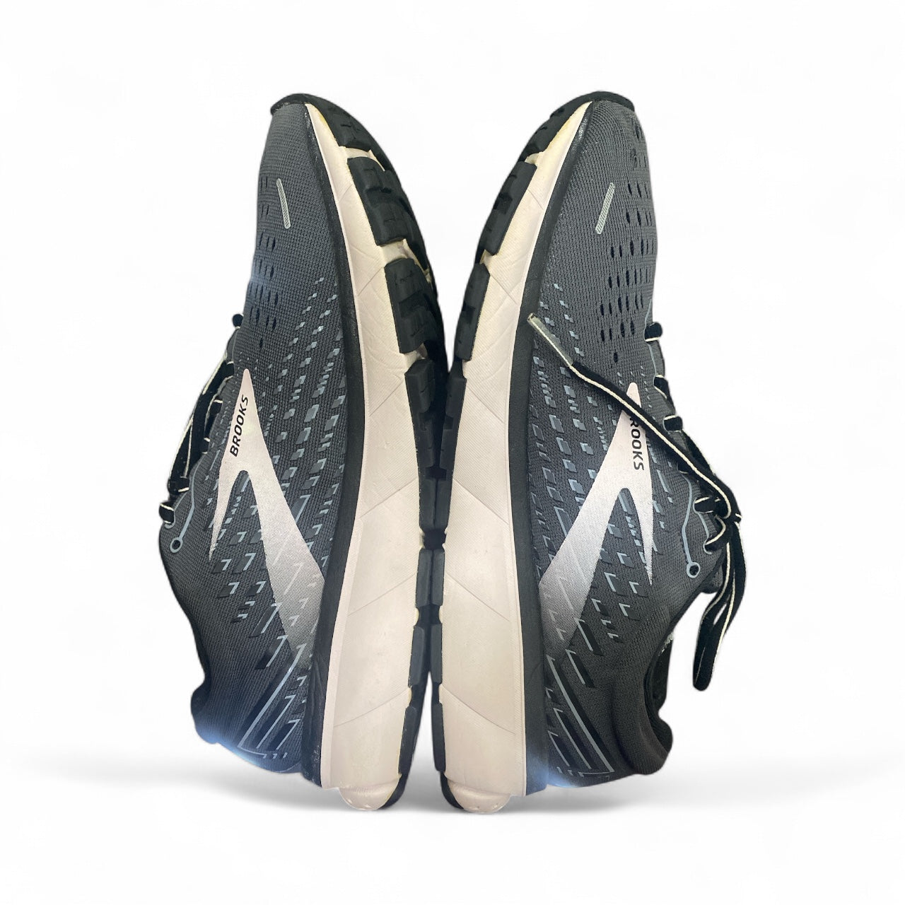 Brooks Ghost 13 Running Shoes Gray Pink Black Athletic Sneakers