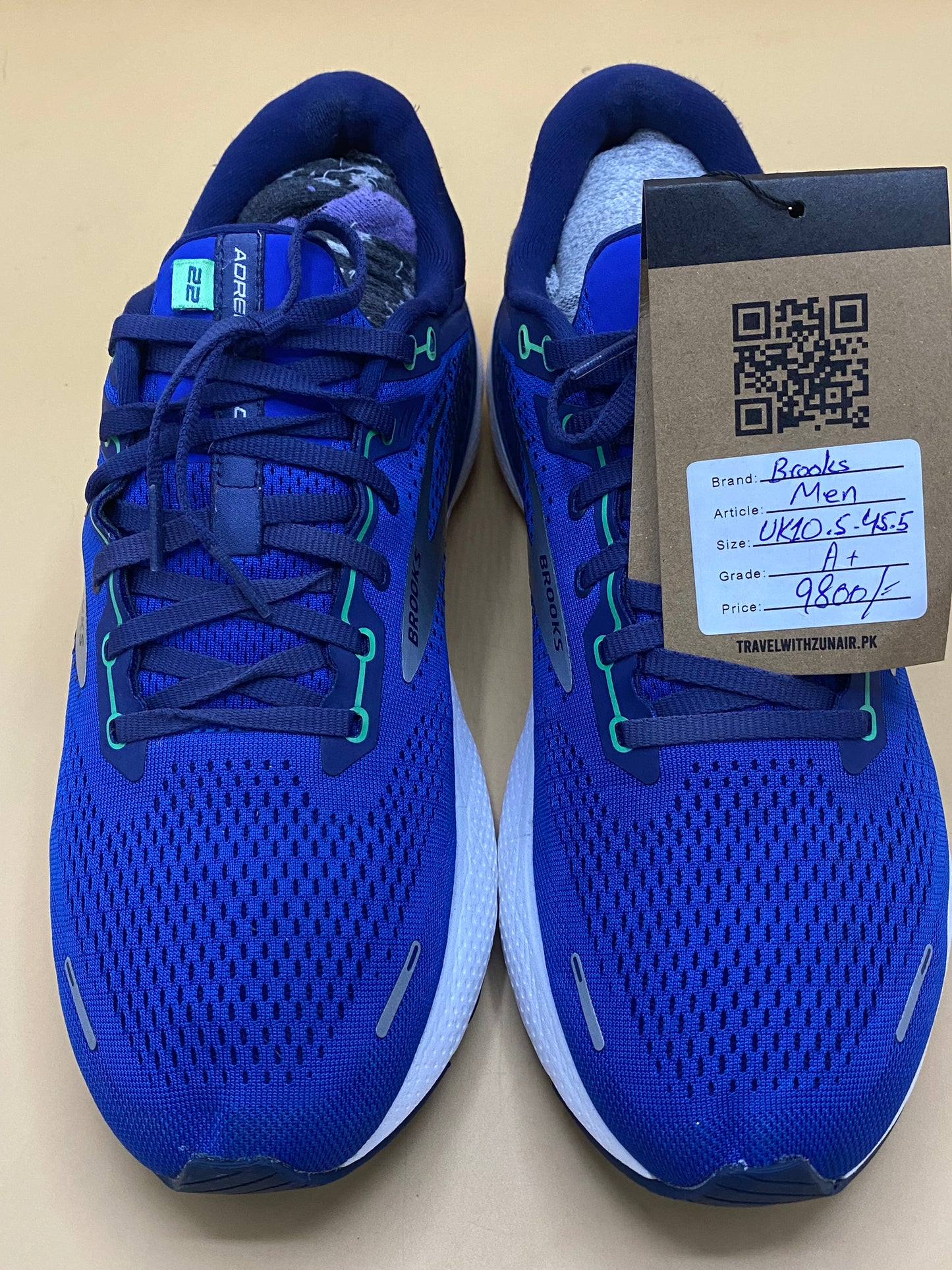 Brooks Adrenaline GTMens 11D Running Shoes Blue Mesh Sneakers