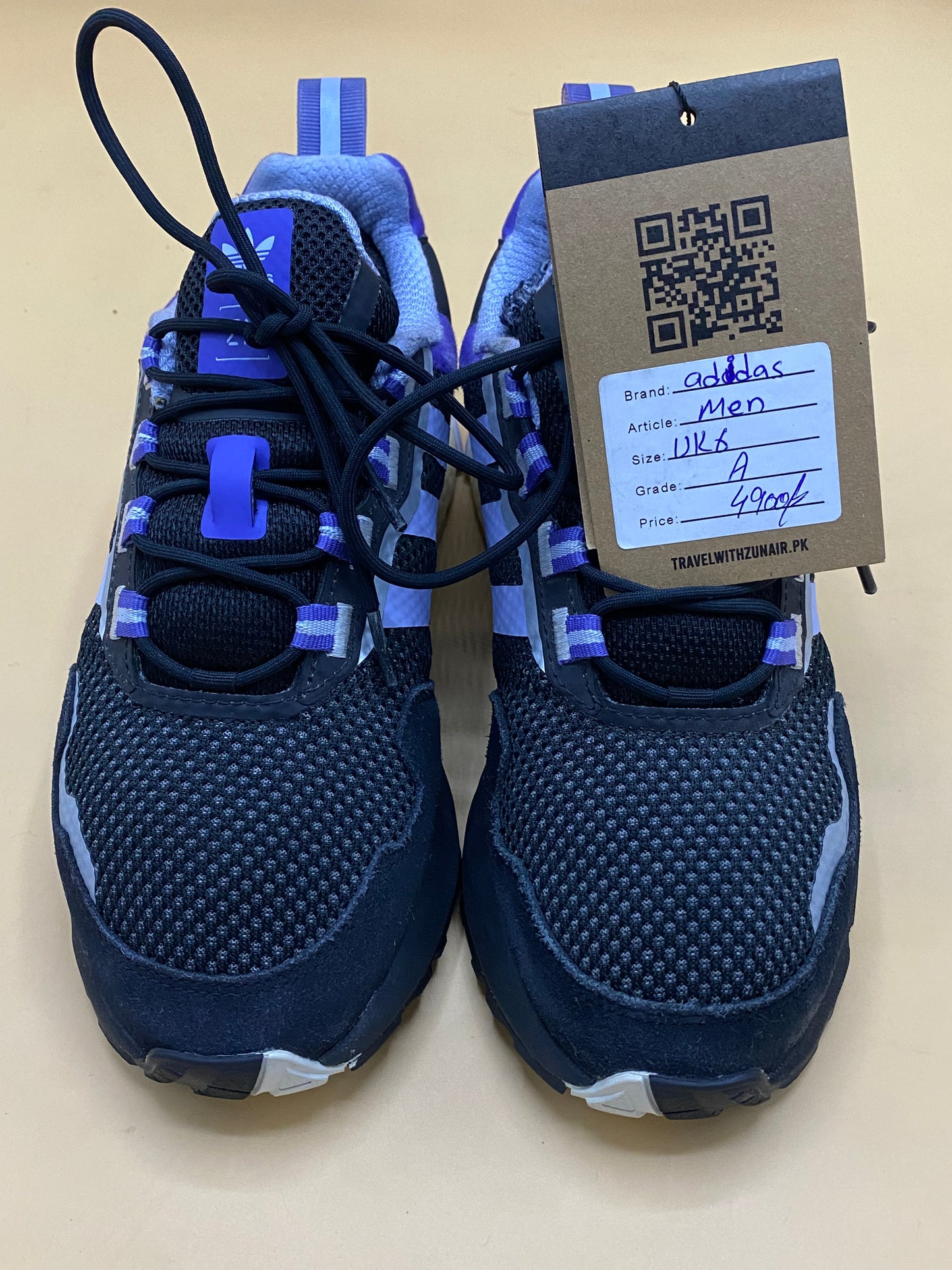 Adidas Black Purple Violet Running Sneaker Shoes