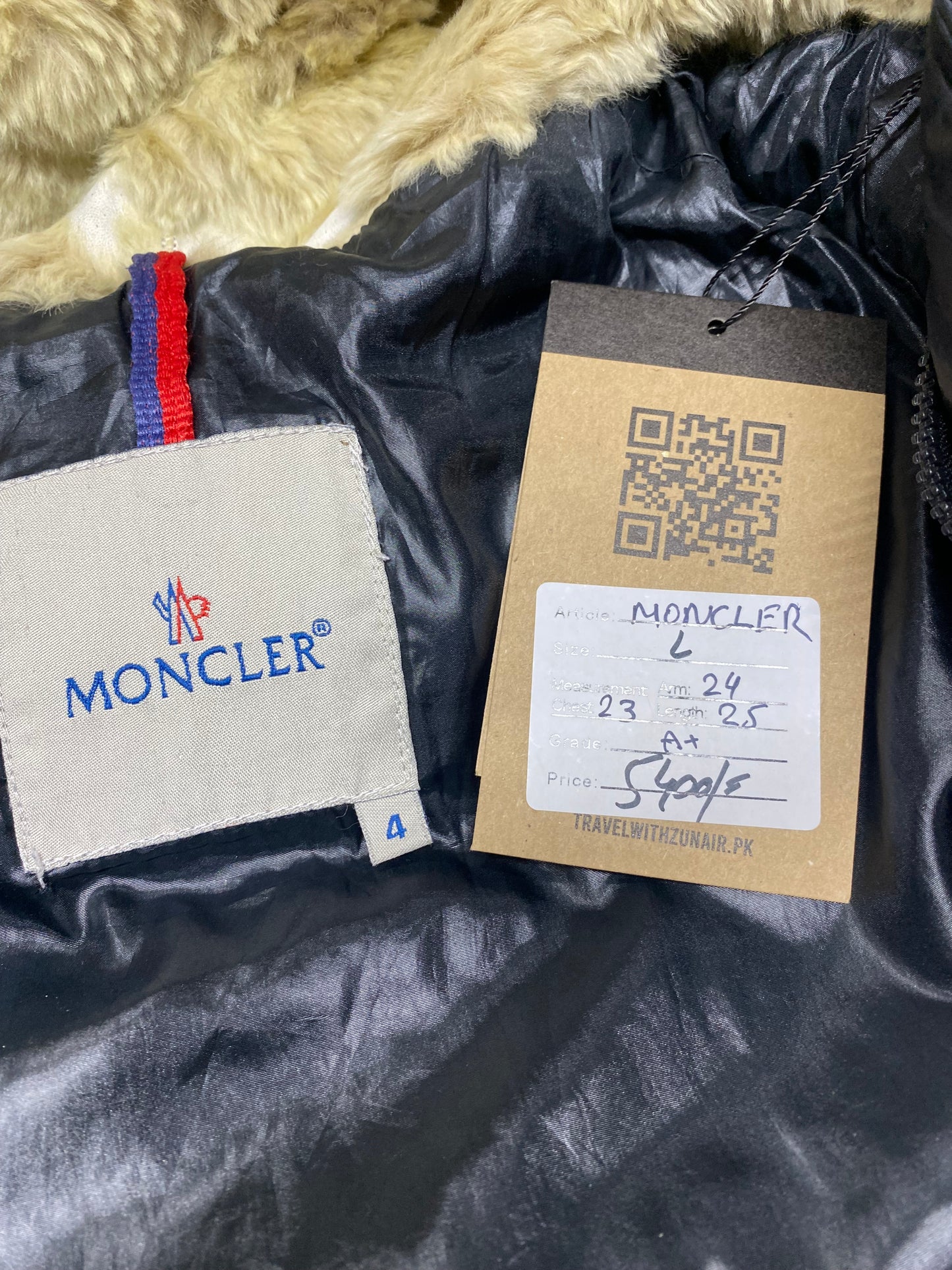 MONCLER Fur Hoodie Puffer Jacket