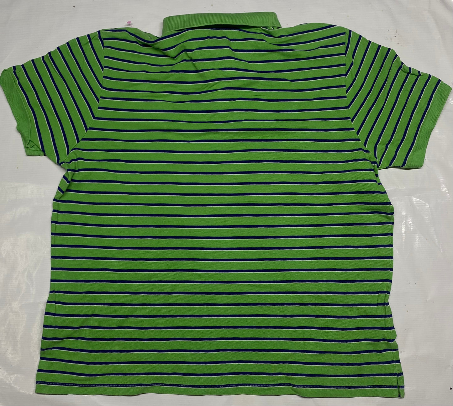 CHAPS Lime Green Blue White Mens Short Sleeve