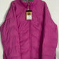 LL Bean Magenta Goosedown Puffer Coat Detachable Faux Fur Hood