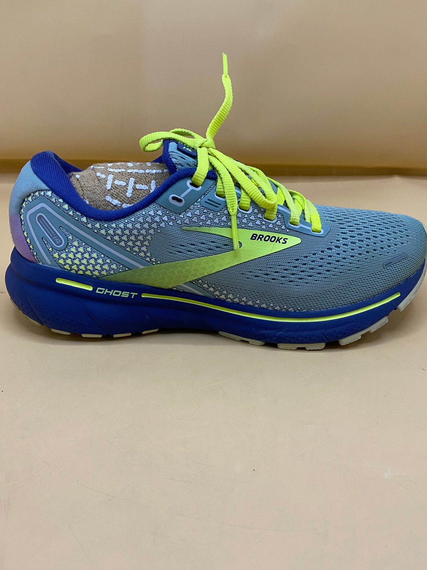BROOKS Ghost 14 B Blue Ocean Neon Green Running Shoes