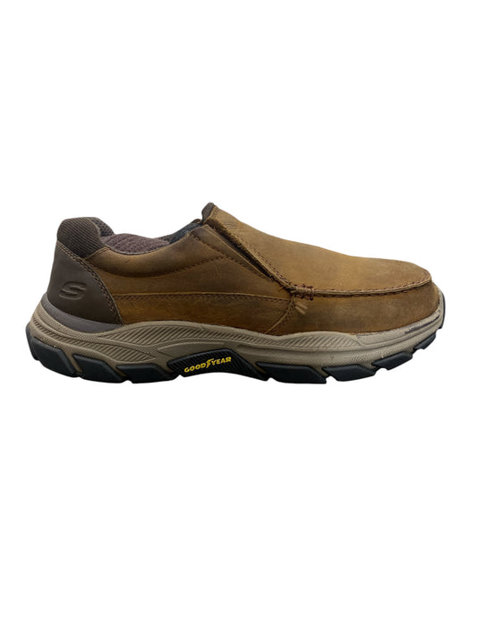 Skechers Respected Mens  Brown Walking Leather Slip On Loafers Shoes