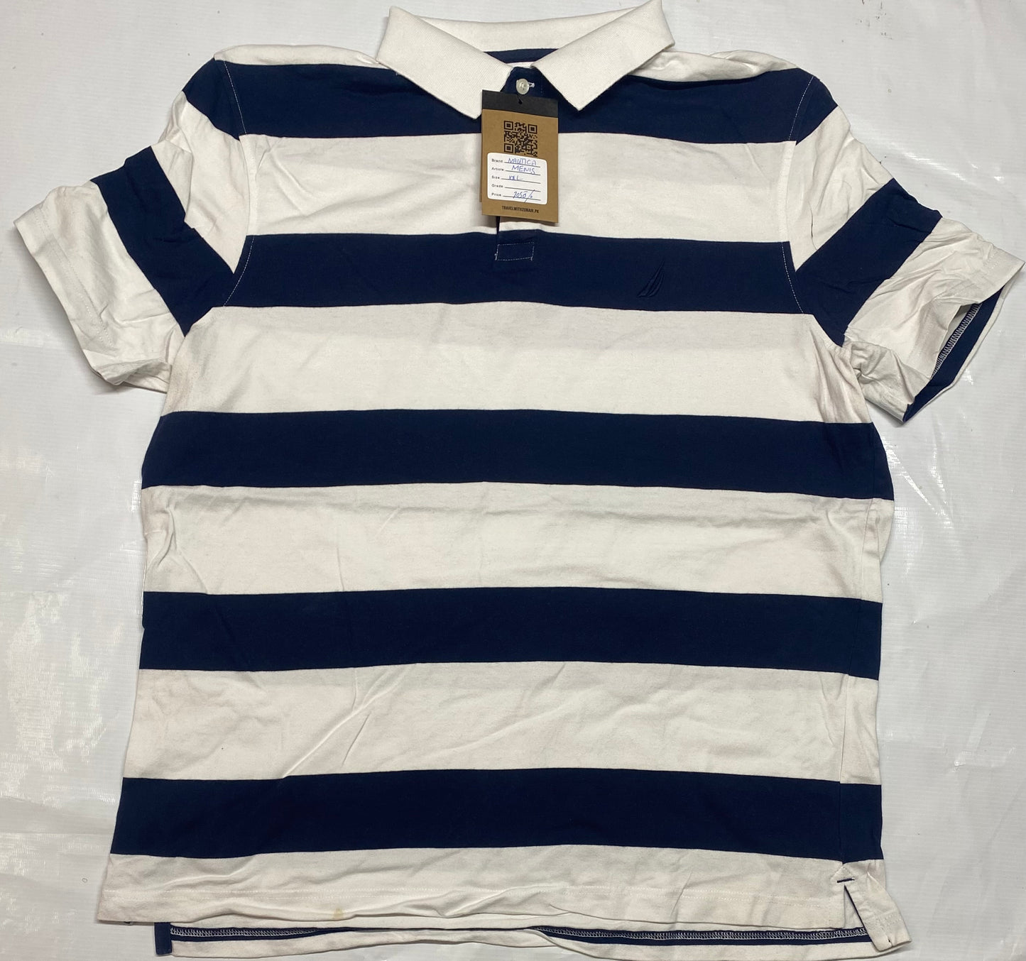 Nautica Blue And White Stripe Shirt