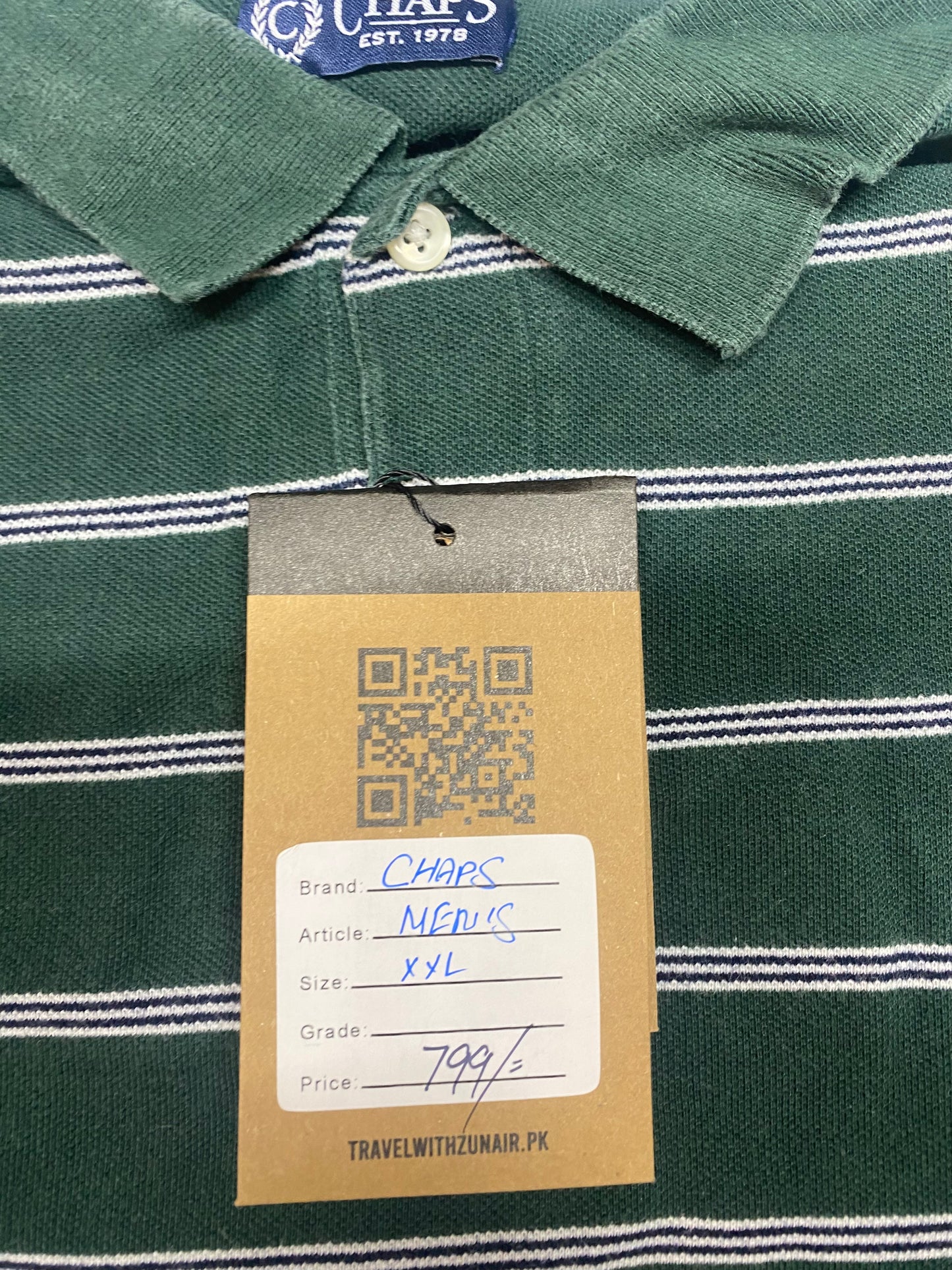 Chaps Men’s Green-White Shirt