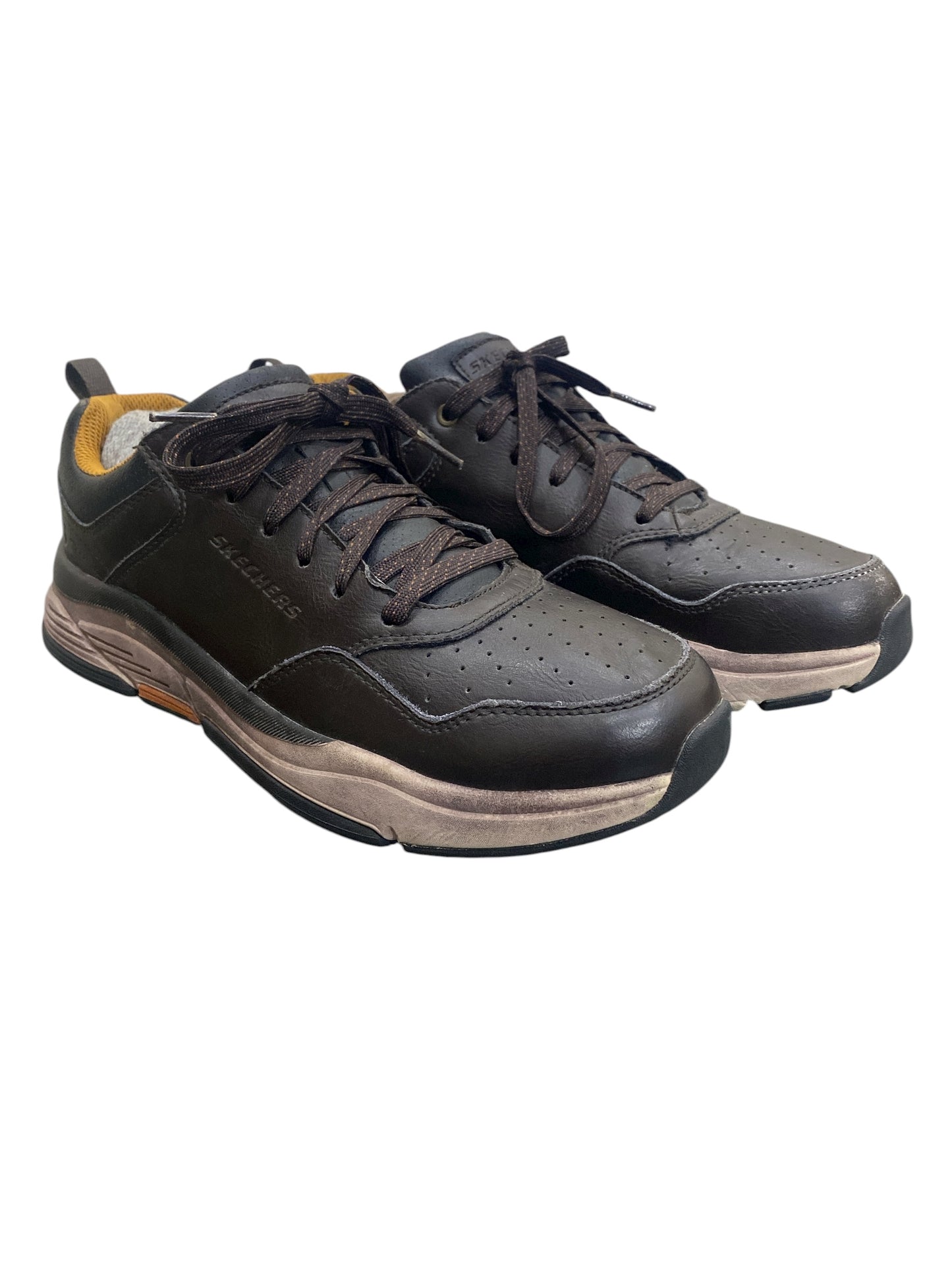 Skechers Men's Benago Treno Leather Lace Up Oxford Chocolate