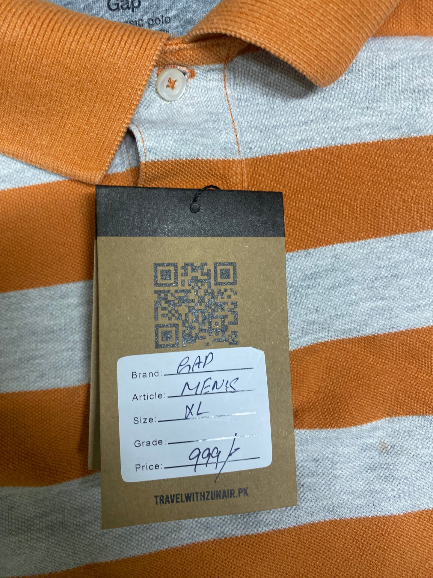 Gap Men's Orange White Shirt