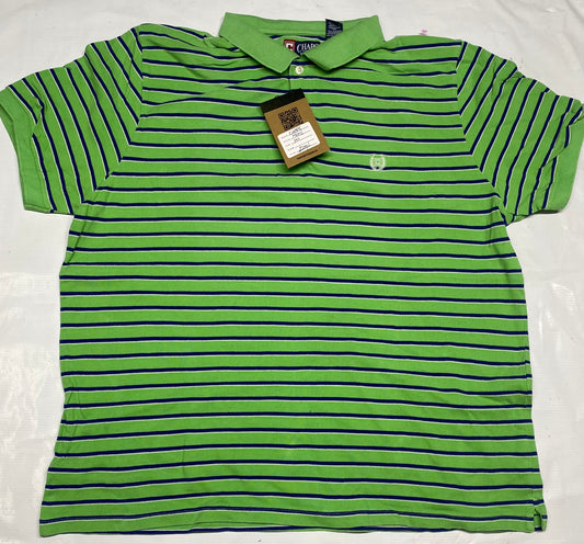 CHAPS Lime Green Blue White Mens Short Sleeve