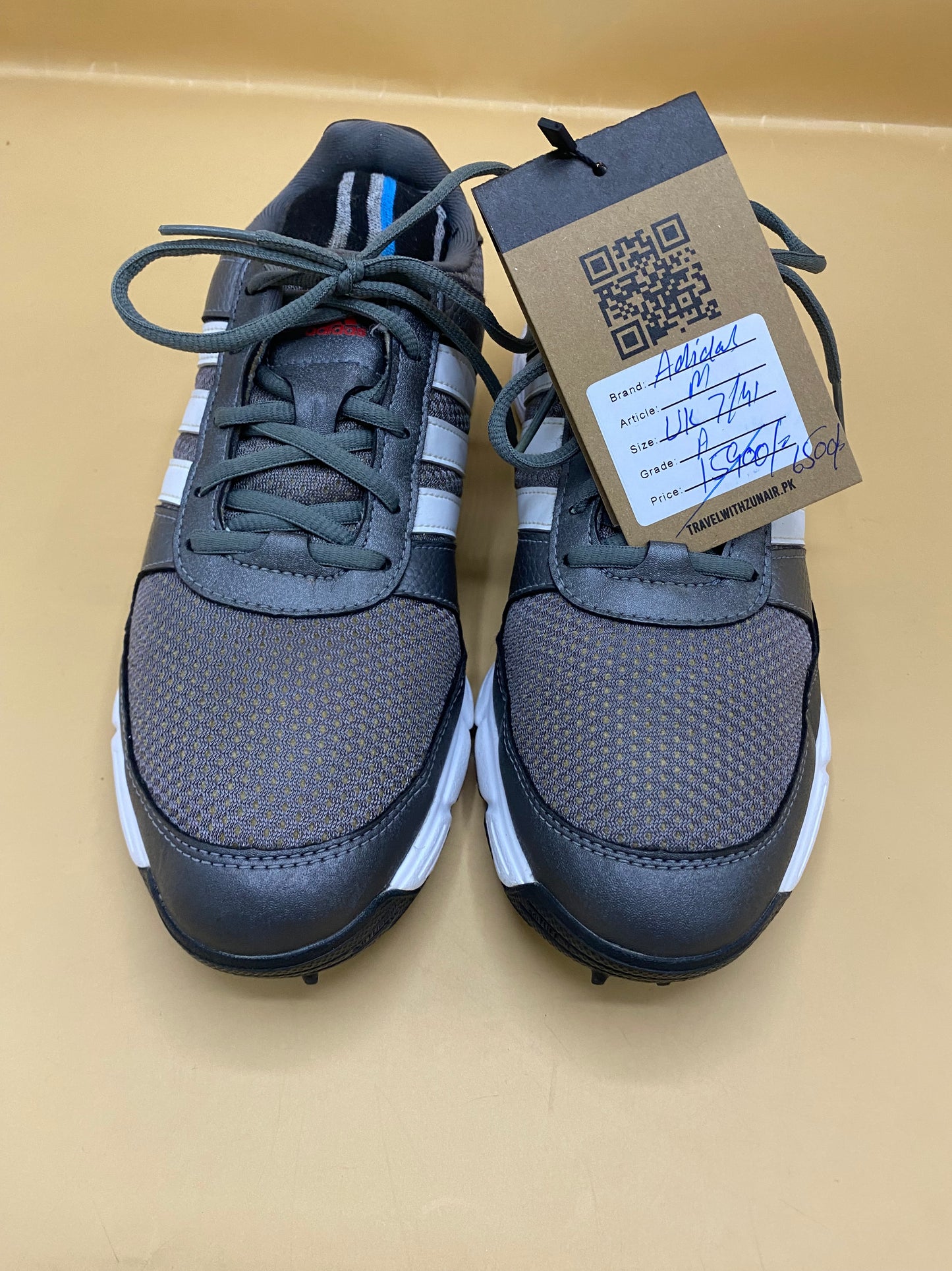 Adidas Mens Tech Response 4.0 Golf Cleats Shoes Gray