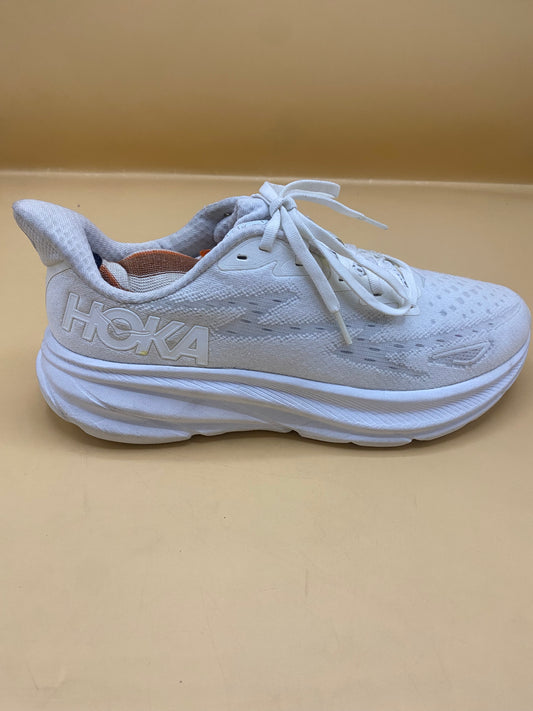 Hoka One On Clifton 9 White Silver Running Shoes