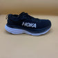 HOKA MENS BONDI 8 WHITE/BLACK MESH COMFORTABLE ATHLETIC