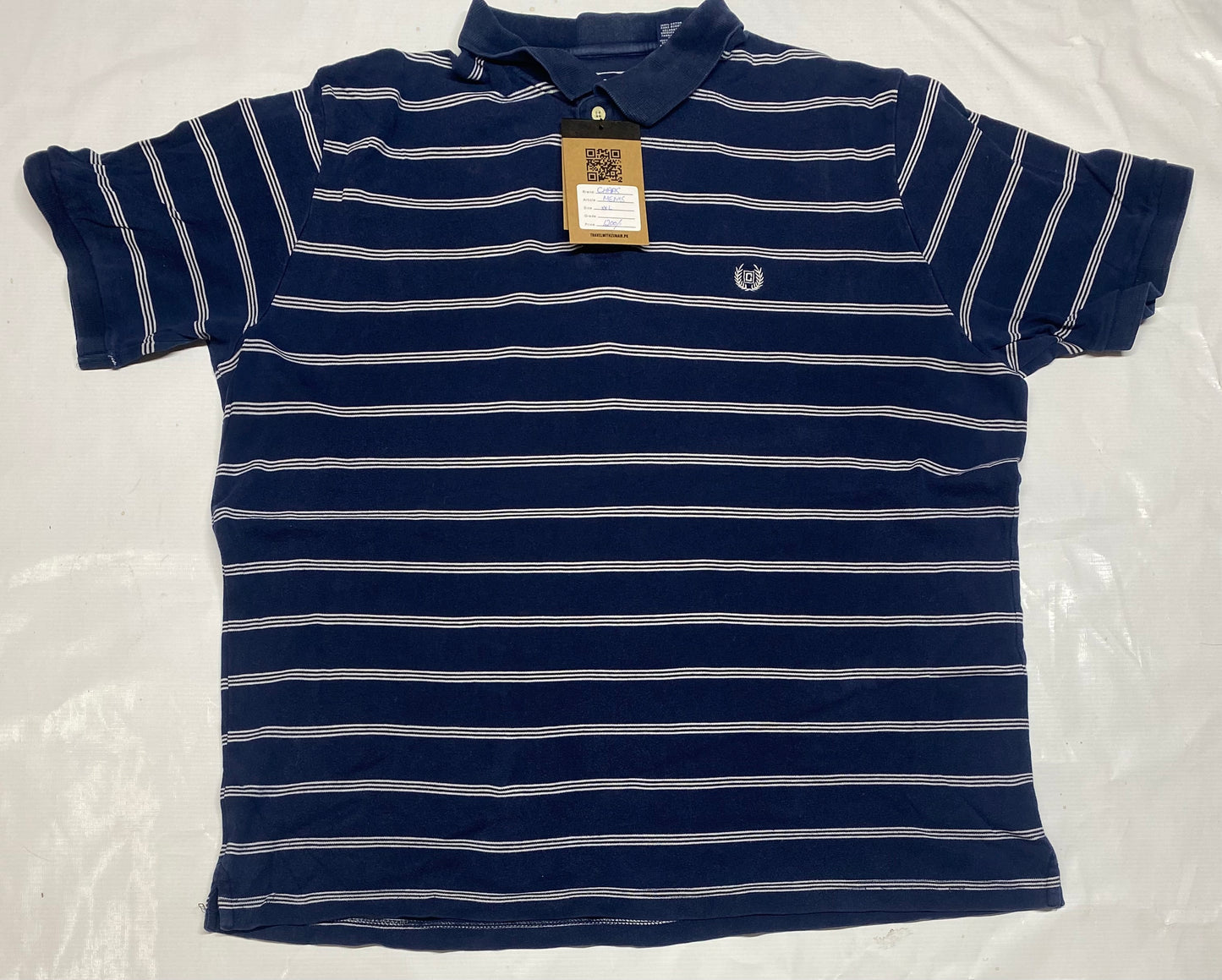 Chaps Shirt Mens Blue Striped Short Sleeve