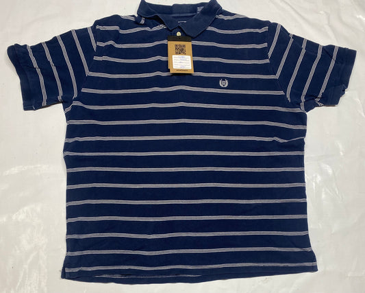 Chaps Shirt Mens Blue Striped Short Sleeve
